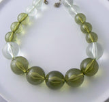 Vintage Shades Of Green Lucite Necklace - Vintage Lane Jewelry