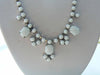 Vintage Milk White Rhinestone Necklace & Earring Set - Vintage Lane Jewelry