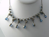 Vintage Dangling Blue Lucite Collar Necklace - Vintage Lane Jewelry