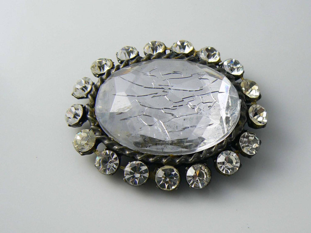 Vintage Cracked Ice Brooch - Vintage Lane Jewelry