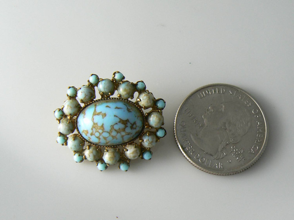 1950's Turquoise Brooch - Vintage Lane Jewelry