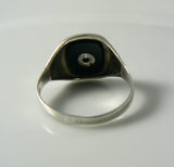 Mens Vintage Art Deco Black Onyx Ring - Vintage Lane Jewelry