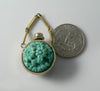 Unique Teal Composite Vintage Perfume Pendant - Vintage Lane Jewelry