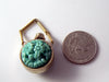 Unique Teal Composite Vintage Perfume Pendant - Vintage Lane Jewelry