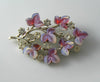 Coro Peagsus Silver Tone Molded Glass And Rhinestone Brooch - Vintage Lane Jewelry