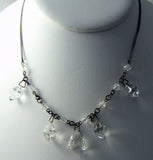 Art Deco Clear Faceted Glass Necklace - Vintage Lane Jewelry