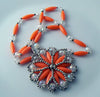 Orange Bead Squash Blossom Necklace - Vintage Lane Jewelry