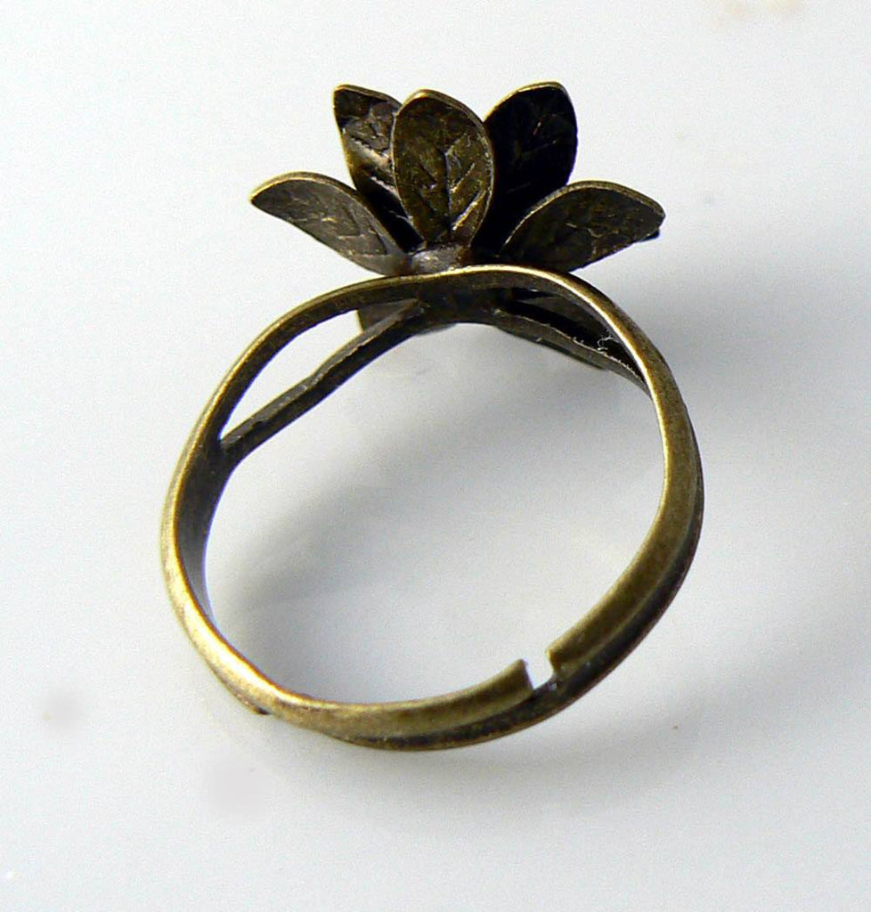 Antique finish flower mood ring - Vintage Lane Jewelry