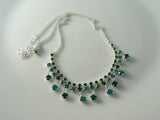 Vintage Blue And Green Crystal Necklace - Vintage Lane Jewelry