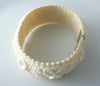 Carved Celluloid Hinged Bracelet - Vintage Lane Jewelry