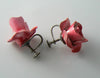 Pretty Pink And White Enamel Rose Earrings - Vintage Lane Jewelry