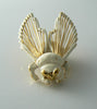 Vintage Monet white enamel insect brooch - Vintage Lane Jewelry