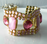 Vintage Juliana Pink Rhinestone Bracelet - Vintage Lane Jewelry