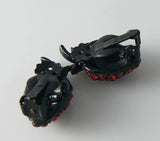 Hollycraft Figural Strawberry Pave Rhinestone Earrings - Vintage Lane Jewelry