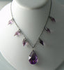 Art Deco necklace with purple faceted crystals - Vintage Lane Jewelry