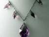 Art Deco necklace with purple faceted crystals - Vintage Lane Jewelry