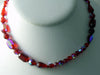 Vintage Carnival Glass Iridescent Red Glass Necklace - Vintage Lane Jewelry