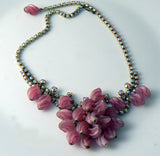 Fantastic D&e Juliana Drippy Bib Pink Necklace - Vintage Lane Jewelry