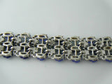 Vintage Coro Pegasus Wide Sparkling Blue Bracelet - Vintage Lane Jewelry