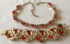 Striking Vintage Charel Red Cabachon Necklace and Bracelet Set - Vintage Lane Jewelry