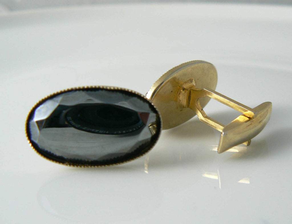 Vintage Men's Glass Cufflinks - Vintage Lane Jewelry