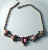 Vintage Rhinestone And Lucite Confetti Pink Necklace - Vintage Lane Jewelry