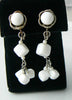 Signed Hobe Milk Glass Dangle Earrings - Vintage Lane Jewelry