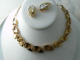 Vintage Coro Pink Confetti Cab Necklace And Earrings Set - Vintage Lane Jewelry