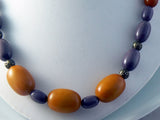 Antique Butterscotch And Lilac Bakelite Necklace - Vintage Lane Jewelry