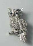 Vintage Diamante Owl Brooch - Vintage Lane Jewelry