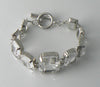 Vintage Sparkling Clear Faceted Glass Bracelet - Vintage Lane Jewelry