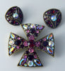 Vintage Hollycraft Earrings And Married Maltese Cross Brooch - Vintage Lane Jewelry