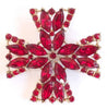 Vintage Red Rhinestone Maltese Brooch By Weiss - Vintage Lane Jewelry
