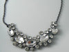 Rhinestone Gun Metal Finish Necklace - Vintage Lane Jewelry