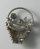 Rhinestone Pave Flower Basket Retro Brooch - Vintage Lane Jewelry