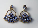 Hollycraft Blue Rhinestone Dangle Earrings - Vintage Lane Jewelry