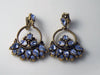 Hollycraft Blue Rhinestone Dangle Earrings - Vintage Lane Jewelry