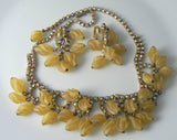 Juliana Ab Rhinestone Drippy Glass Bead Necklace Earrings Set - Vintage Lane Jewelry