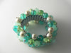 Vintage Expansion Cha Cha Bracelet Faux Pearls Art Glass Beads - Vintage Lane Jewelry