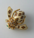 Joan Rivers Joan Of The Jungle Leopard Bee Pin - Vintage Lane Jewelry