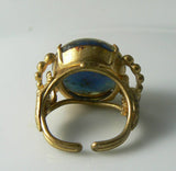 Huge Vintage Green Venetian Glass Cabochon Ring - Vintage Lane Jewelry
