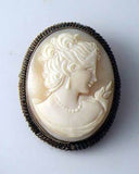 Vintage Hand Carved Shell Cameo Brooch/pin/pendant - Vintage Lane Jewelry