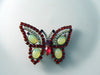 Vaseline Uranium Butterfly Brooch - Vintage Lane Jewelry