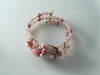 Haskell Era Germany Pink Glass And Faux Pearl Bracelet - Vintage Lane Jewelry