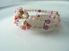 Haskell Era Germany Pink Glass And Faux Pearl Bracelet - Vintage Lane Jewelry