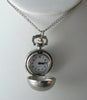 Silver Pocket Watch Necklace Pendant & Chain Ball Sphere - Vintage Lane Jewelry