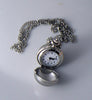 Silver Pocket Watch Necklace Pendant & Chain Ball Sphere - Vintage Lane Jewelry