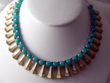 Egyptian Revival Glass Cleopatra Necklace - Vintage Lane Jewelry