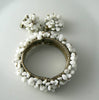 Early Miriam Haskell Milk Glass Rhinestone Demi - Vintage Lane Jewelry