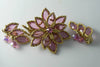 Beau Jewels Pink Rhinestone Dangling Crystal Pin Earring Set - Vintage Lane Jewelry